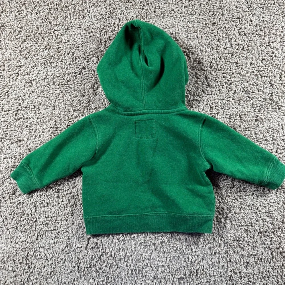Osh Kosh Green Henley Pullover Hoodie Baby 6 Mo Fleece Sweatshirt Logo‎ cozy